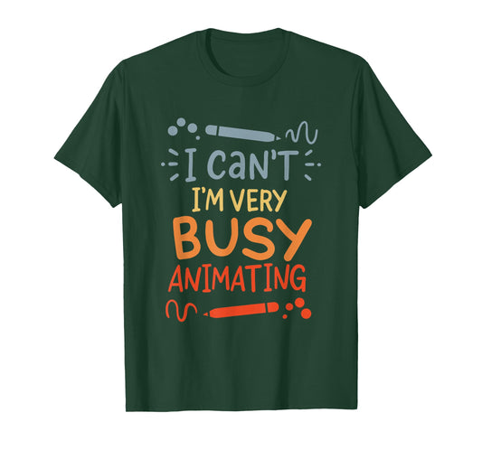 Funny Animation Artist T-Shirts Unisex-Adults Black Cartoon T-Shirt Small