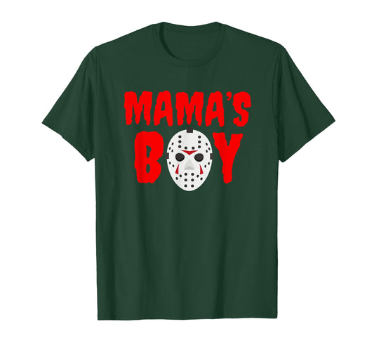 Mama's Boy Funny Hockey Mask Halloween T-Shirt