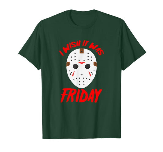 Halloween I Wish It Was Friday - Scary Hockey Mask T-Shirt