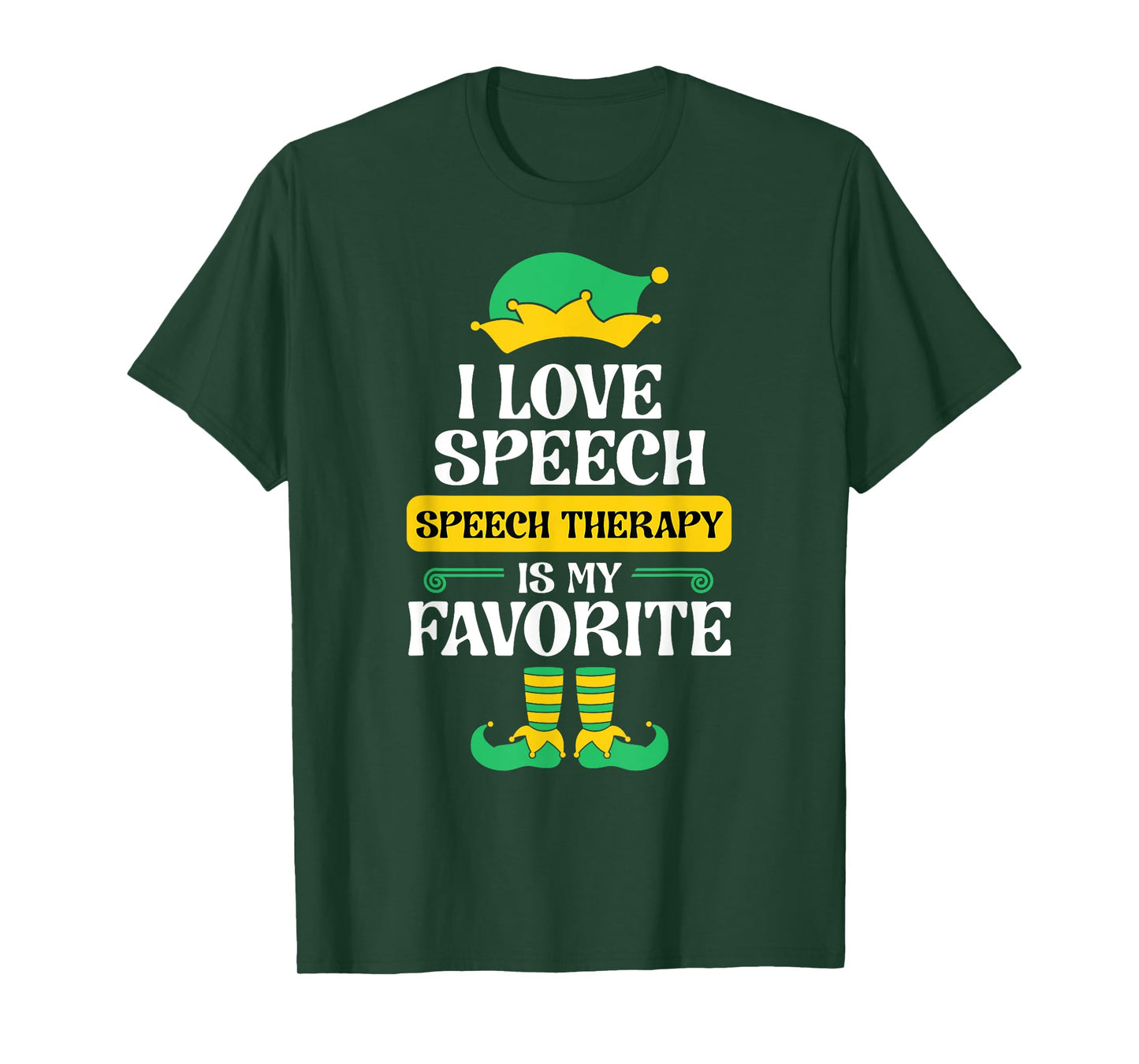 Speech Therapy Elf Christmas School Therapist SLP Language T-Shirt