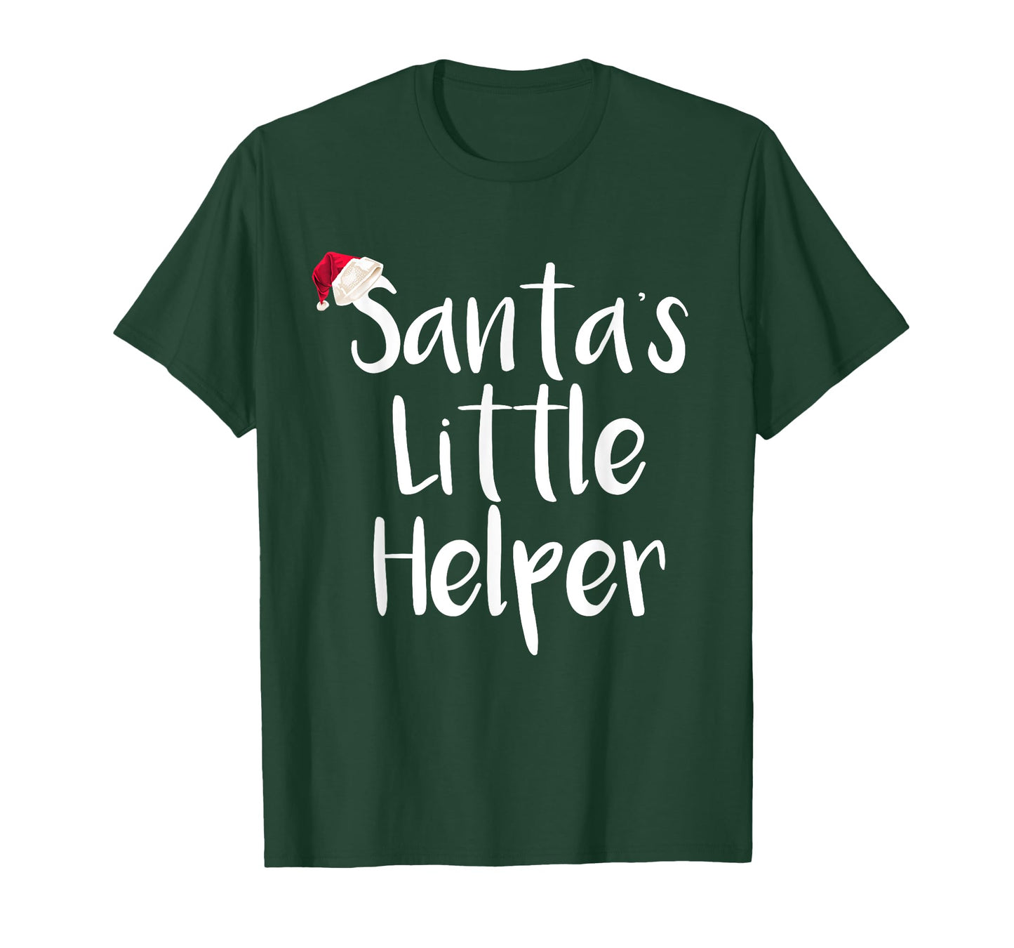 Kids Christmas Santa's Little Helper Shirt Santa Hat Tee T-Shirt