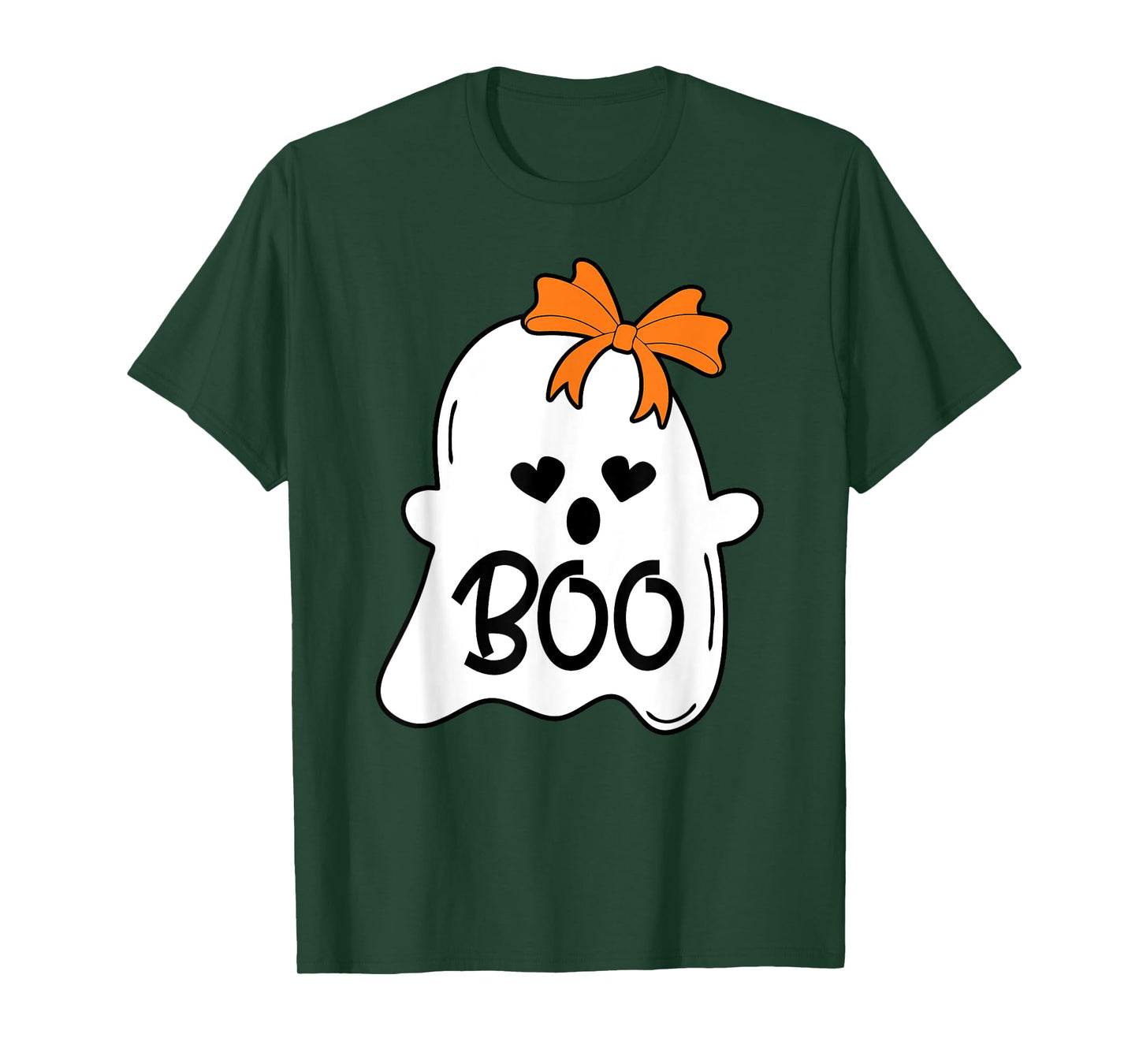 Ghost with Bow Boo Girls Halloween T-Shirt