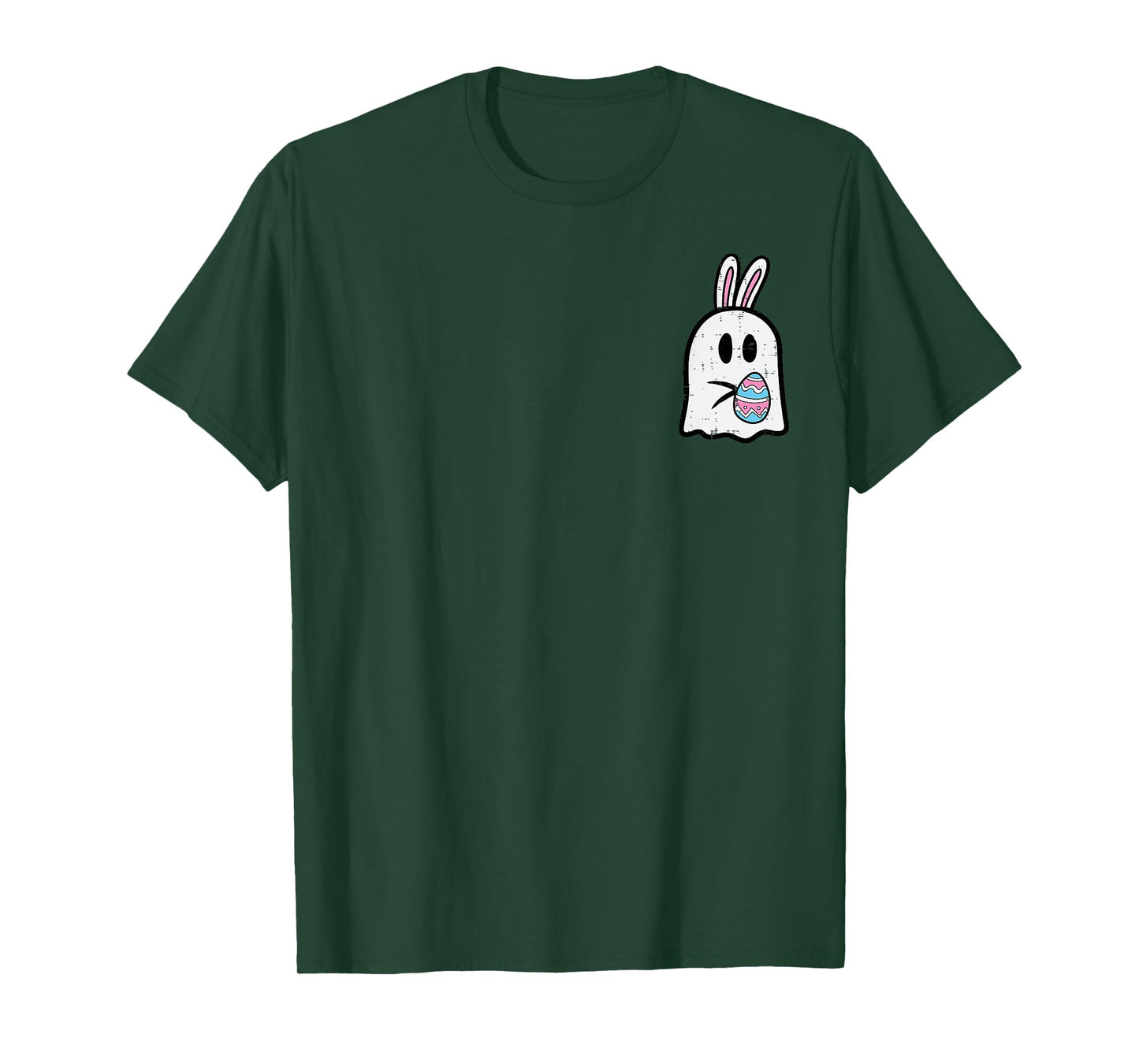 Easter Ghost Bunny Egg Pocket Funny Rabbit Women Kids Men T-Shirt