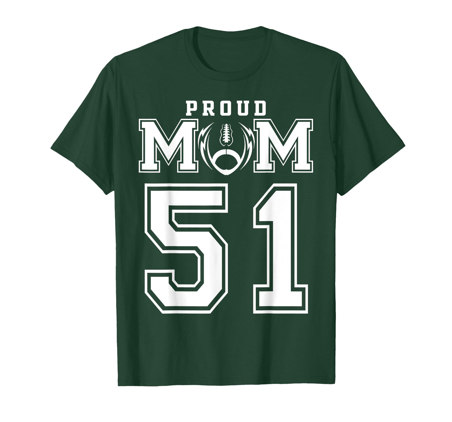 Custom Proud Football Mom Number 51 Personalized For Women T-Shirt
