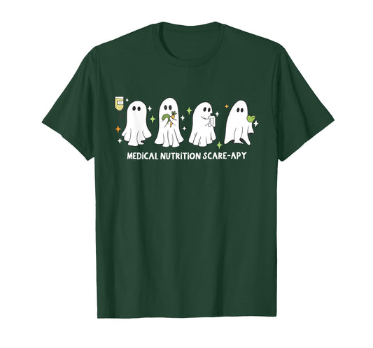 Funny Ghost Medical Nutrition Scare-apy Halloween Nurse T-Shirt