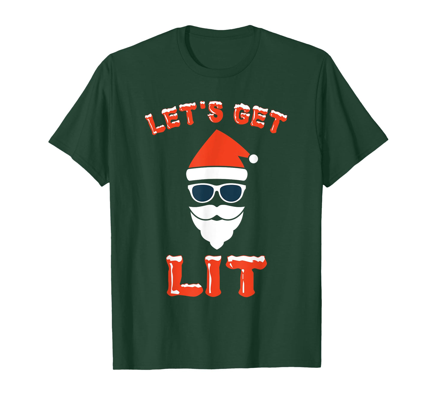 Let's Get Lit Funny Christmas Drinking T-Shirt Funny Xmas T-Shirt