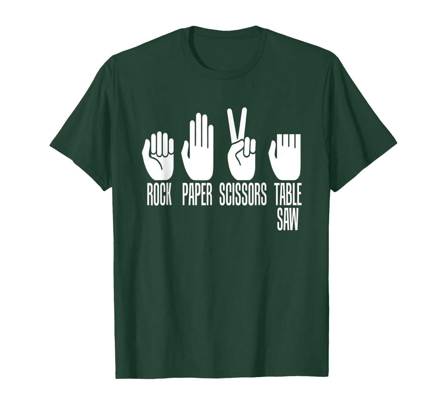 Rock Paper Scissors Table Saw Game Master Carpenter Print T-Shirt