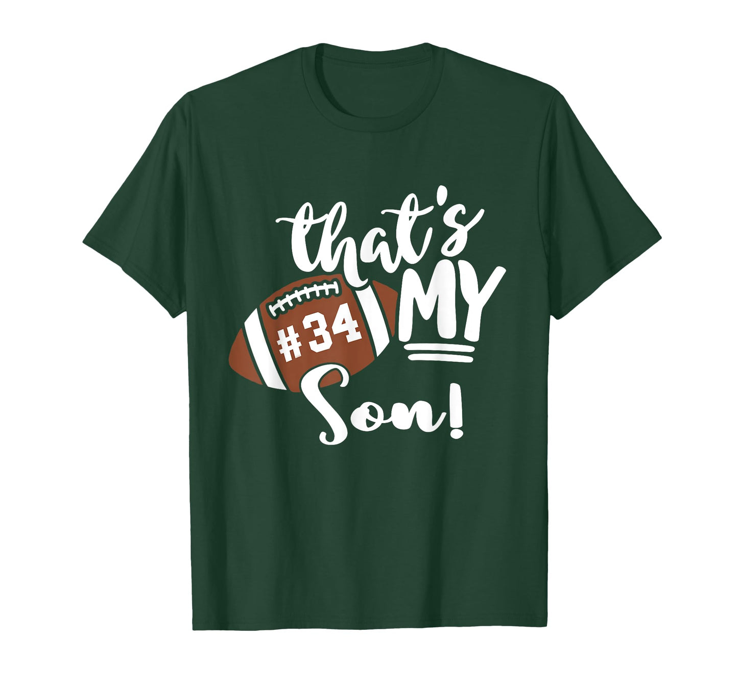 That's My Son Football 34 Jersey Number Vintage Mom Dad T-Shirt