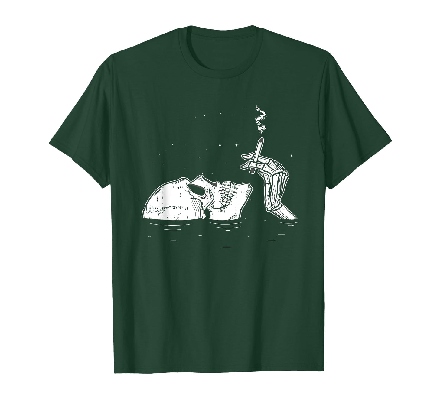 Skeleton Drowning Halloween Spooky Bones Skull Gothic Goth T-Shirt