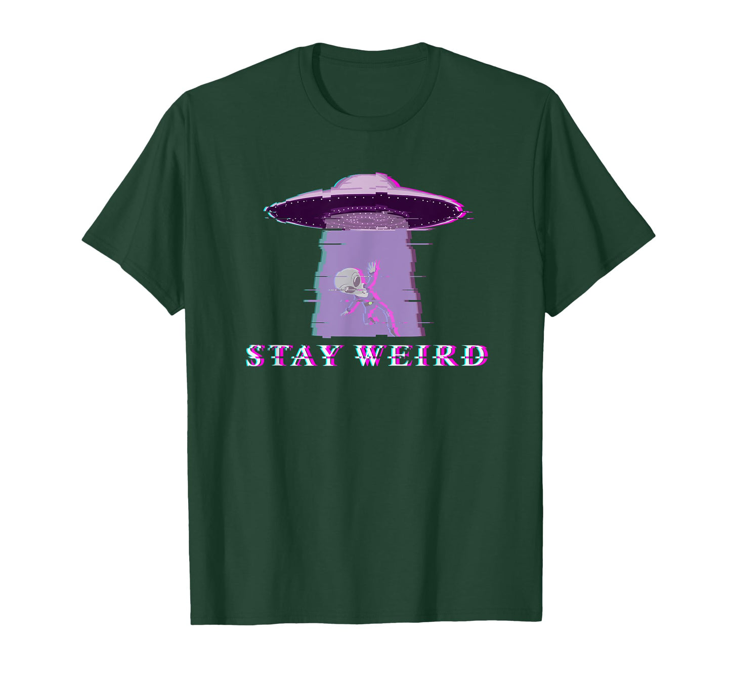 Alien Stay Weird UFO Vaporwave T-Shirt