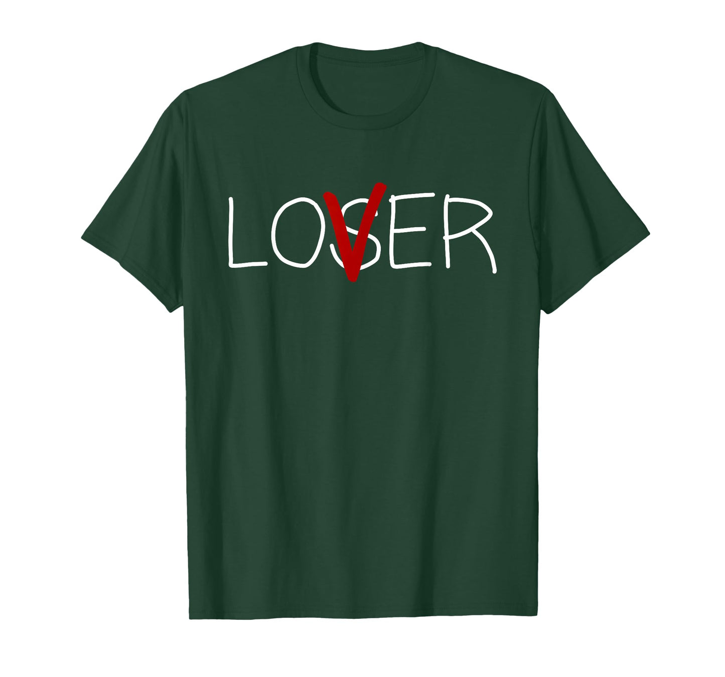 Loser Lover Club Co. Loser Lover Horror T-Shirt, Unisex-Adults, Short Sleeve, Black, Small