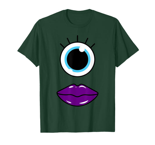 Funny Cute Goth Monster Face Eyeball Easy Halloween Costume T-Shirt