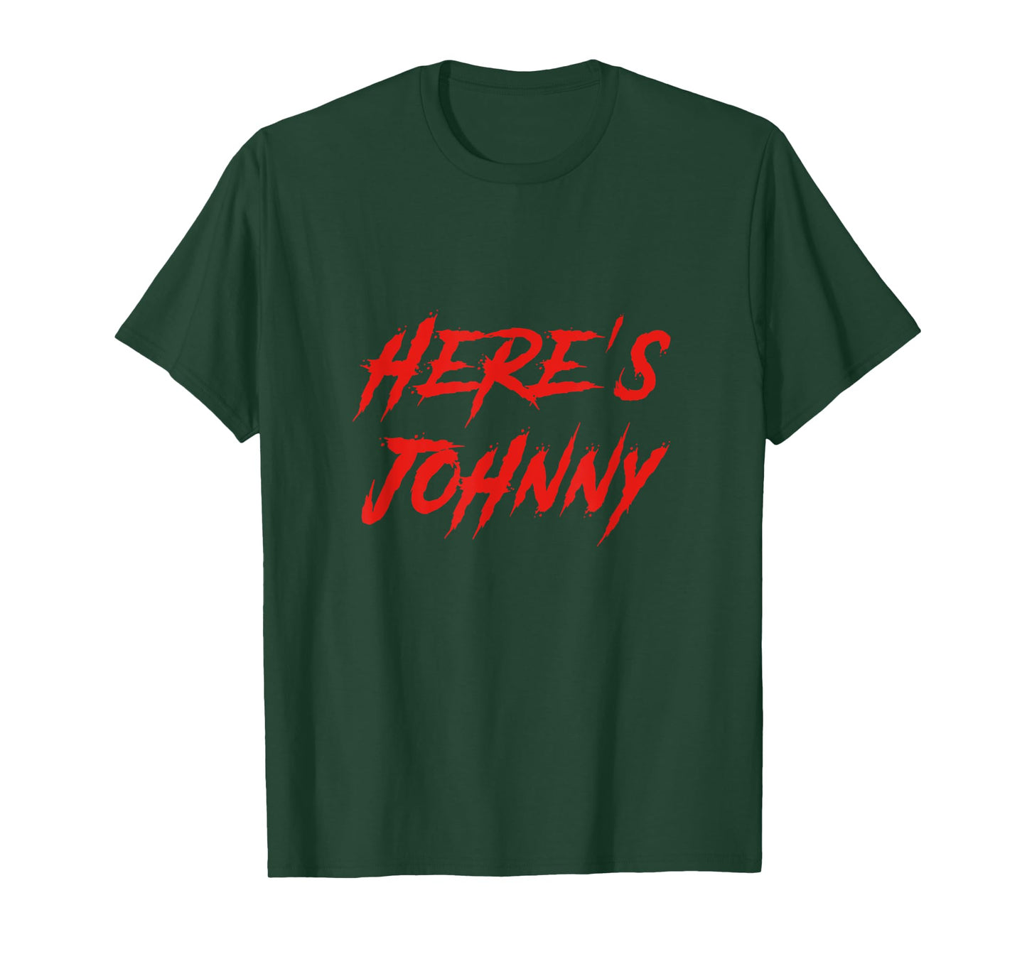 Here's Johnny Halloween Retro Black T-Shirt, Unisex-Adults, Small, Short Sleeve