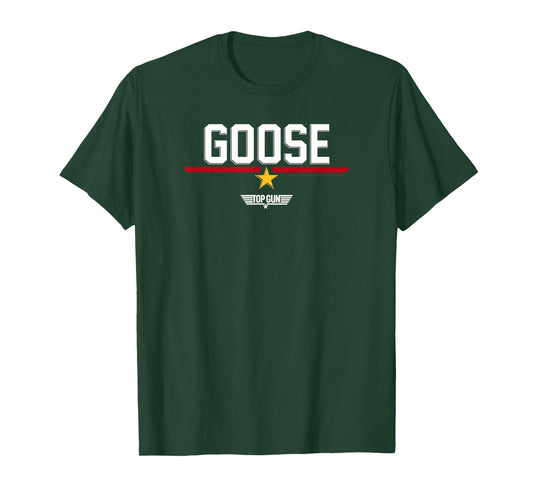 Top Gun Goose Line Text Logo T-Shirt Small
