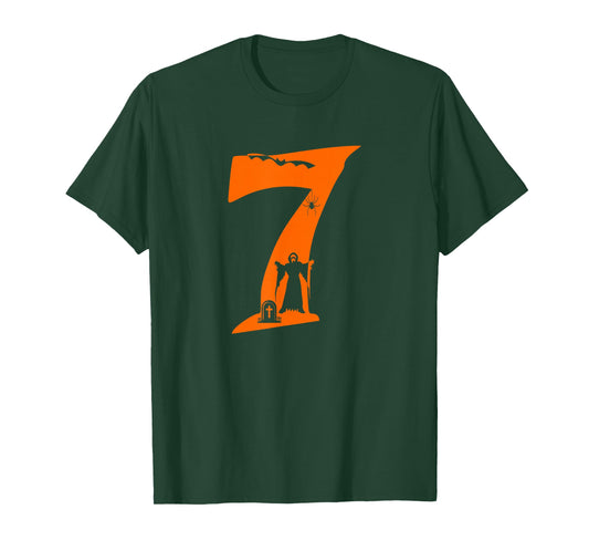 Number 7 Funny Meme Saying 6 7 Six Seven Scary Halloween Boy T-Shirt