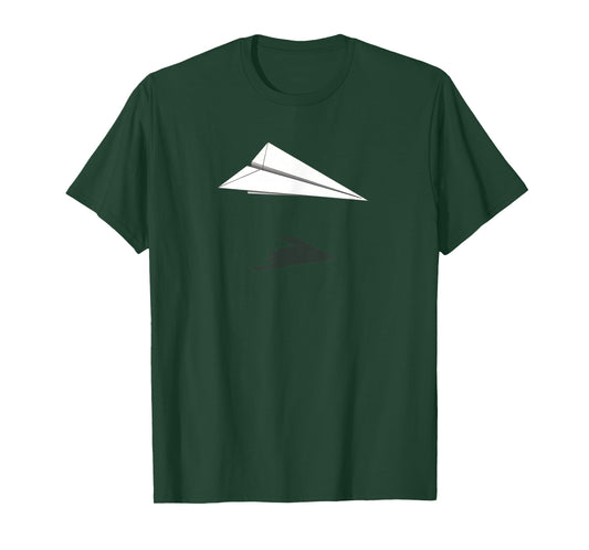 Paper Airplane Shadow B-2 Bomber T-Shirt