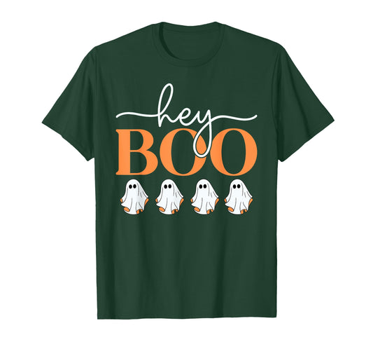 Groovy Hey Boo Cute Ghost Funny Halloween Girls Women Kids T-Shirt