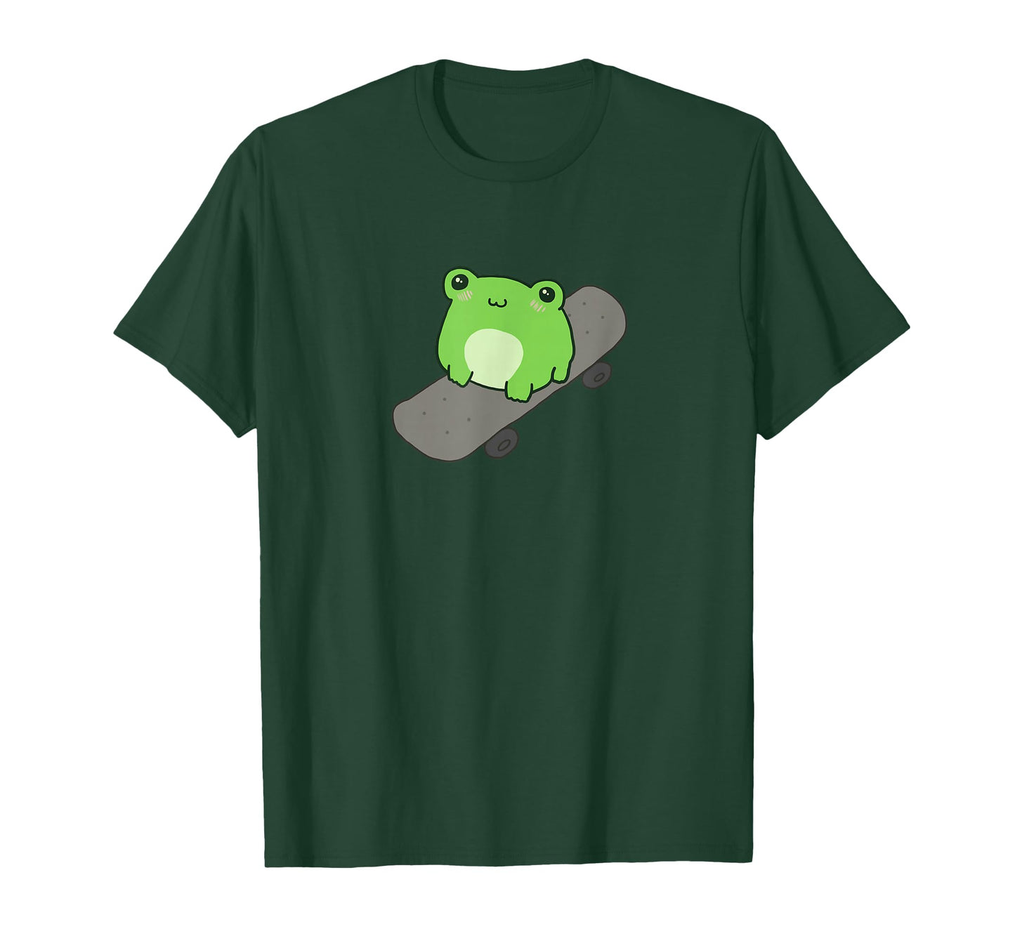Cute Frog on Skateboard - Kawaii Aesthetic Frog T-Shirt Small