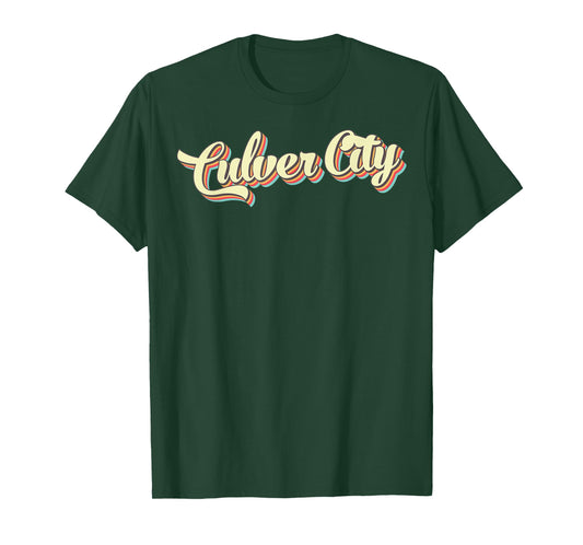 Culver City TShirt Retro Art Baseball Font Vintage T-Shirt