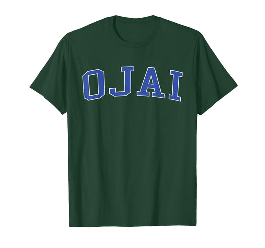 Vintage Ojai CA Distressed Blue Varsity Style T-Shirt