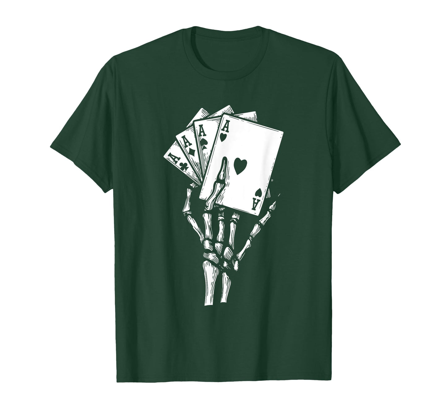 Skeleton Hand Playing Card Lazy Halloween Costume Poker T-Shirt