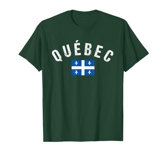 Quebec Flag Canada Pride Vacation Travel Canadian Gift T-Shirt