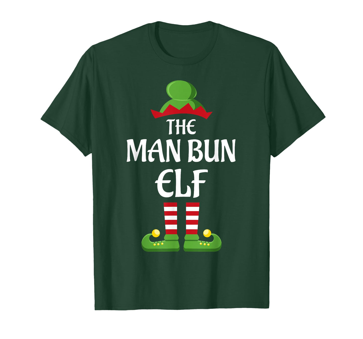 Man Bun Elf Family Matching Group Christmas T-Shirt