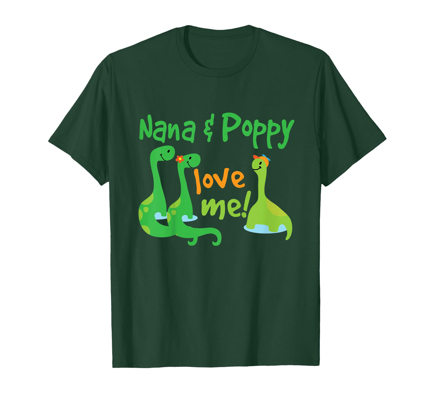Kids Nana and Poppy Love Me Grandson Dinosaur T-Shirt