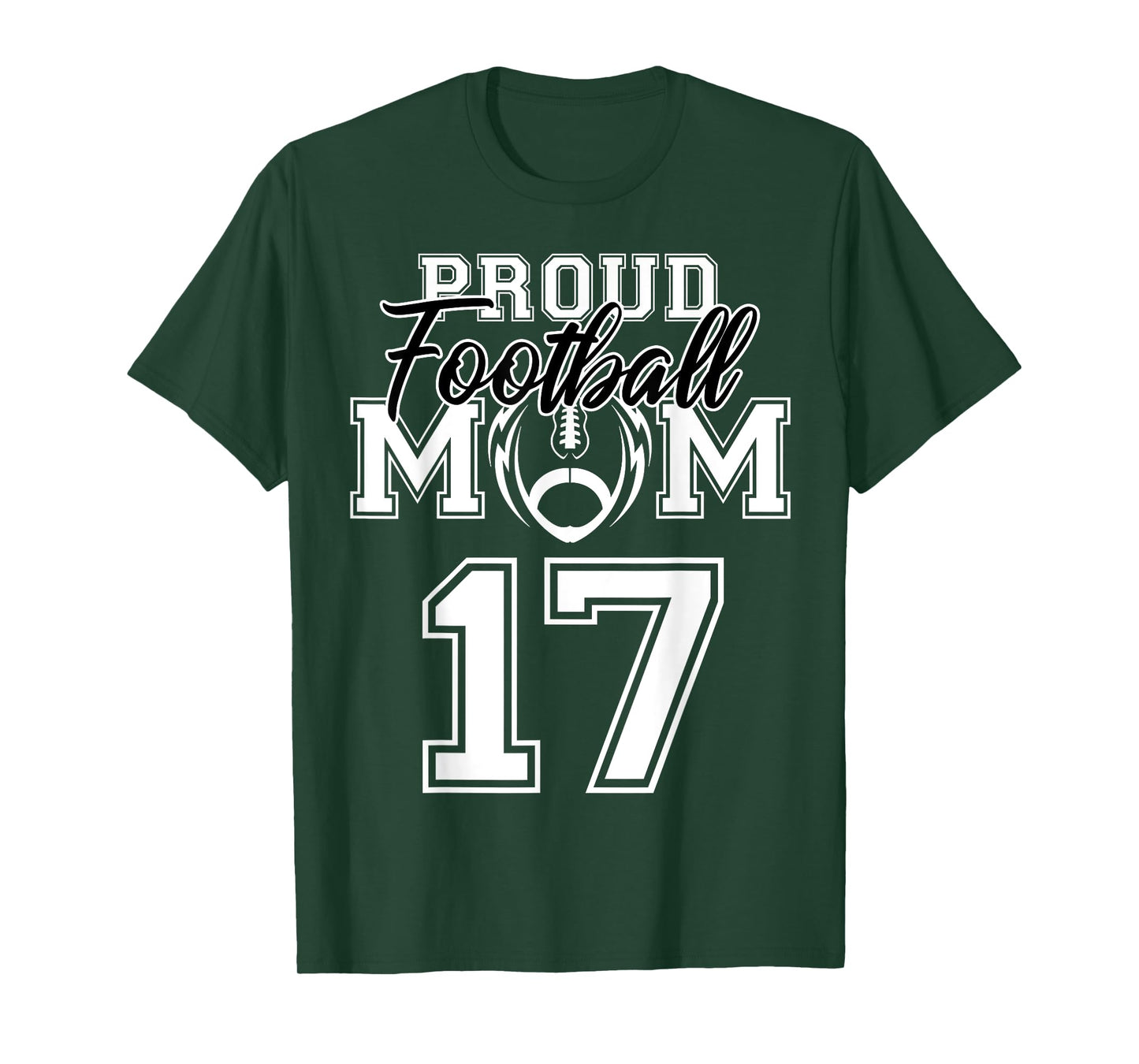 Custom Proud Football Mom Number 17 Personalized Women T-Shirt