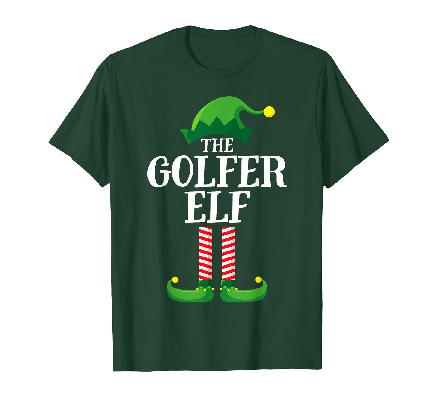 Golfer Elf Matching Family Group Christmas Party T-Shirt