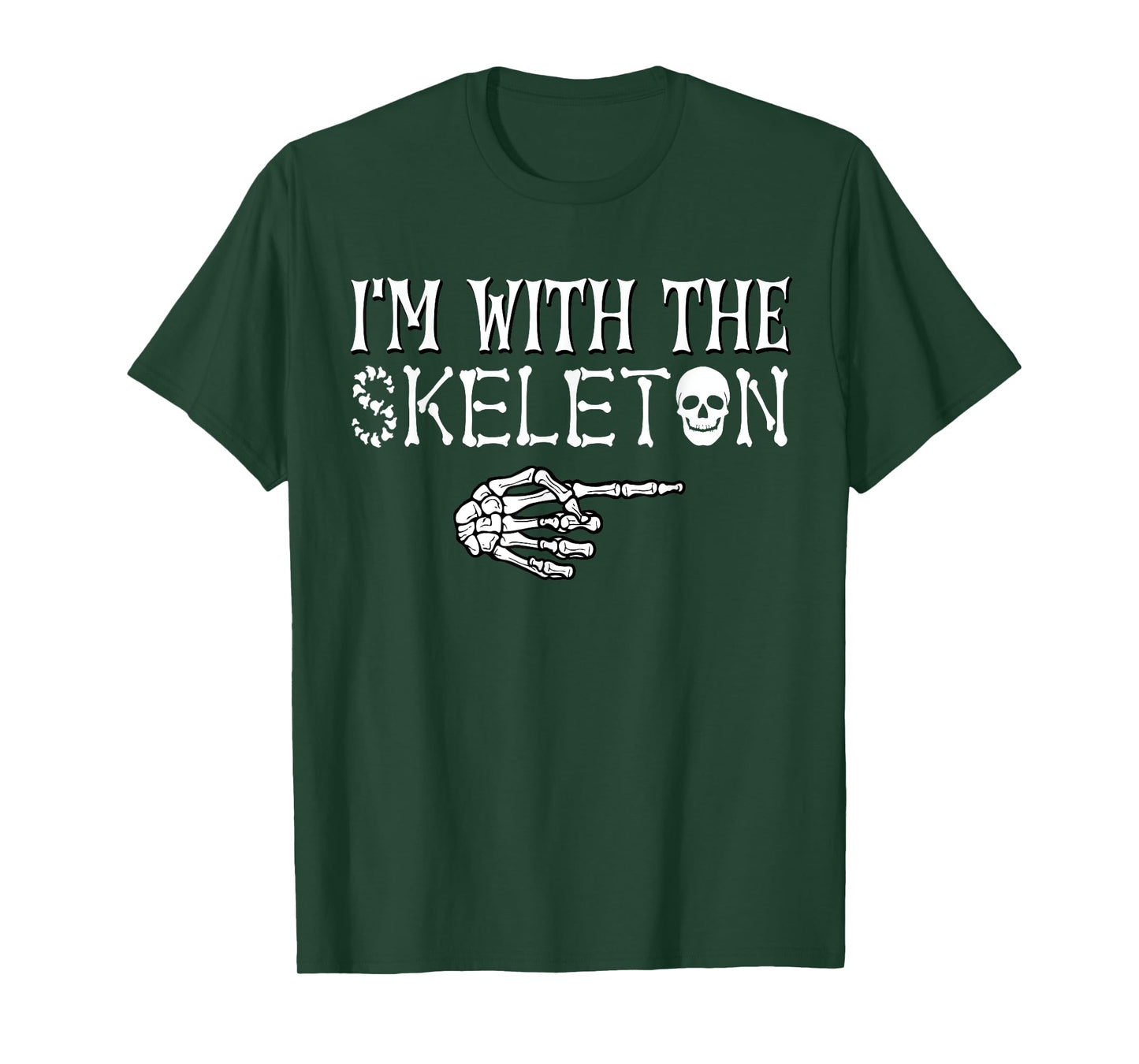 I'm With the Skeleton Halloween Funny Sarcastic Lazy Costume T-Shirt