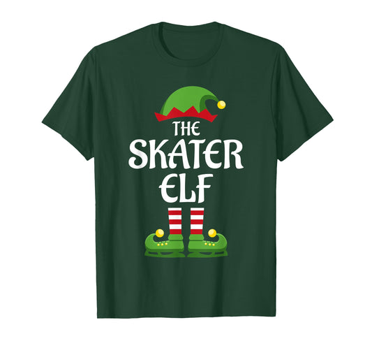 Skater Elf Family Matching Group Christmas T-Shirt