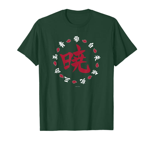 Naruto Shippuden Akatsuki Kanji Ring Anime T-Shirt