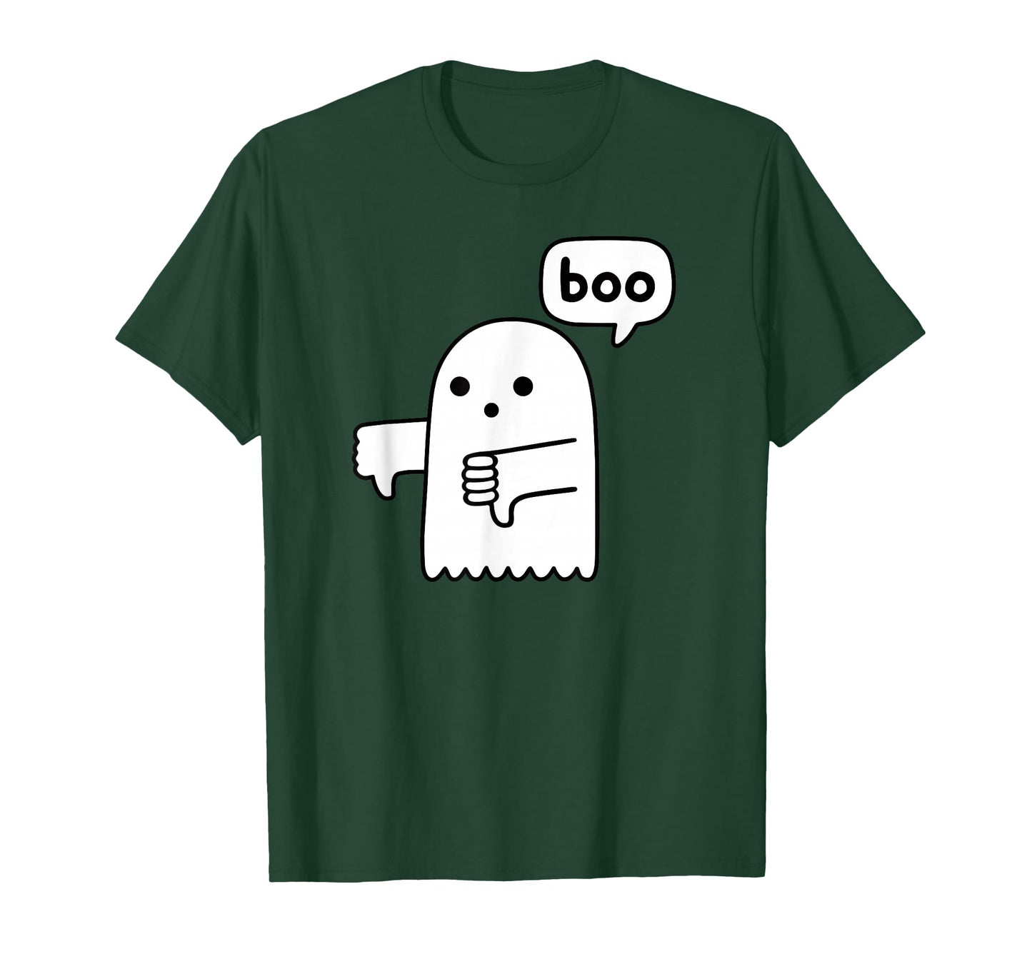 Funny Thumbs Down Ghost Screaming Boo Disapproval T-Shirt