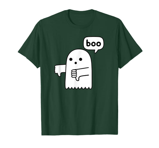 Funny Thumbs Down Ghost Screaming Boo Disapproval T-Shirt