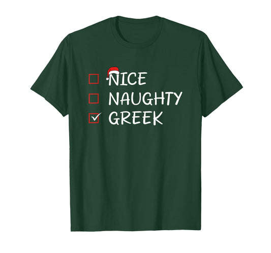 Nice Naughty Greek Heritage Christmas Greece T-Shirt