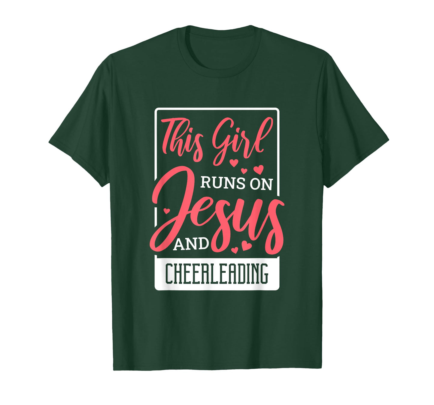 This Girl Runs On Jesus, Cheering Christian Cheerleader T-Shirt