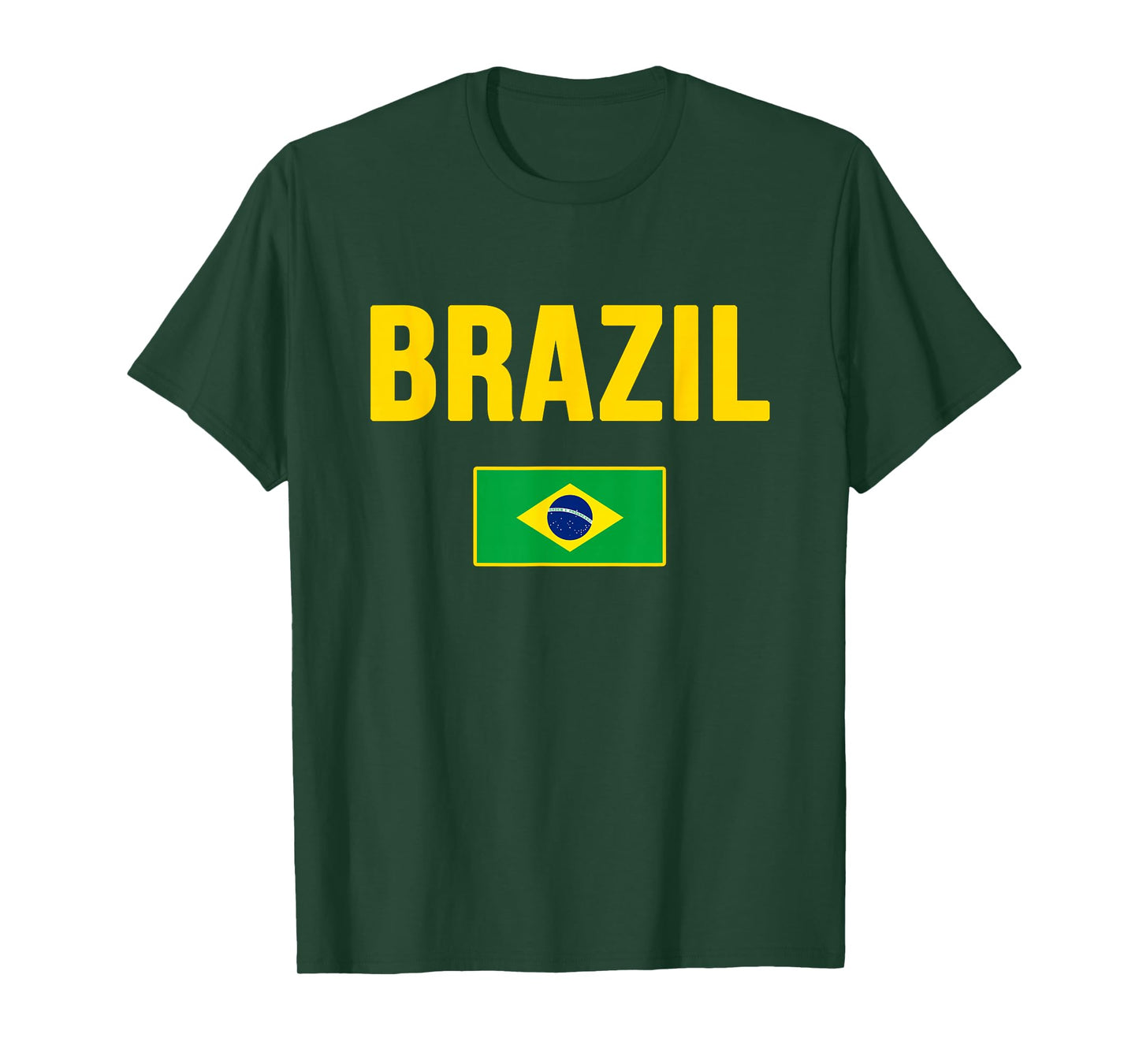 Brazil Flag Design Green Yellow Blue for Men Women Kids T-Shirt