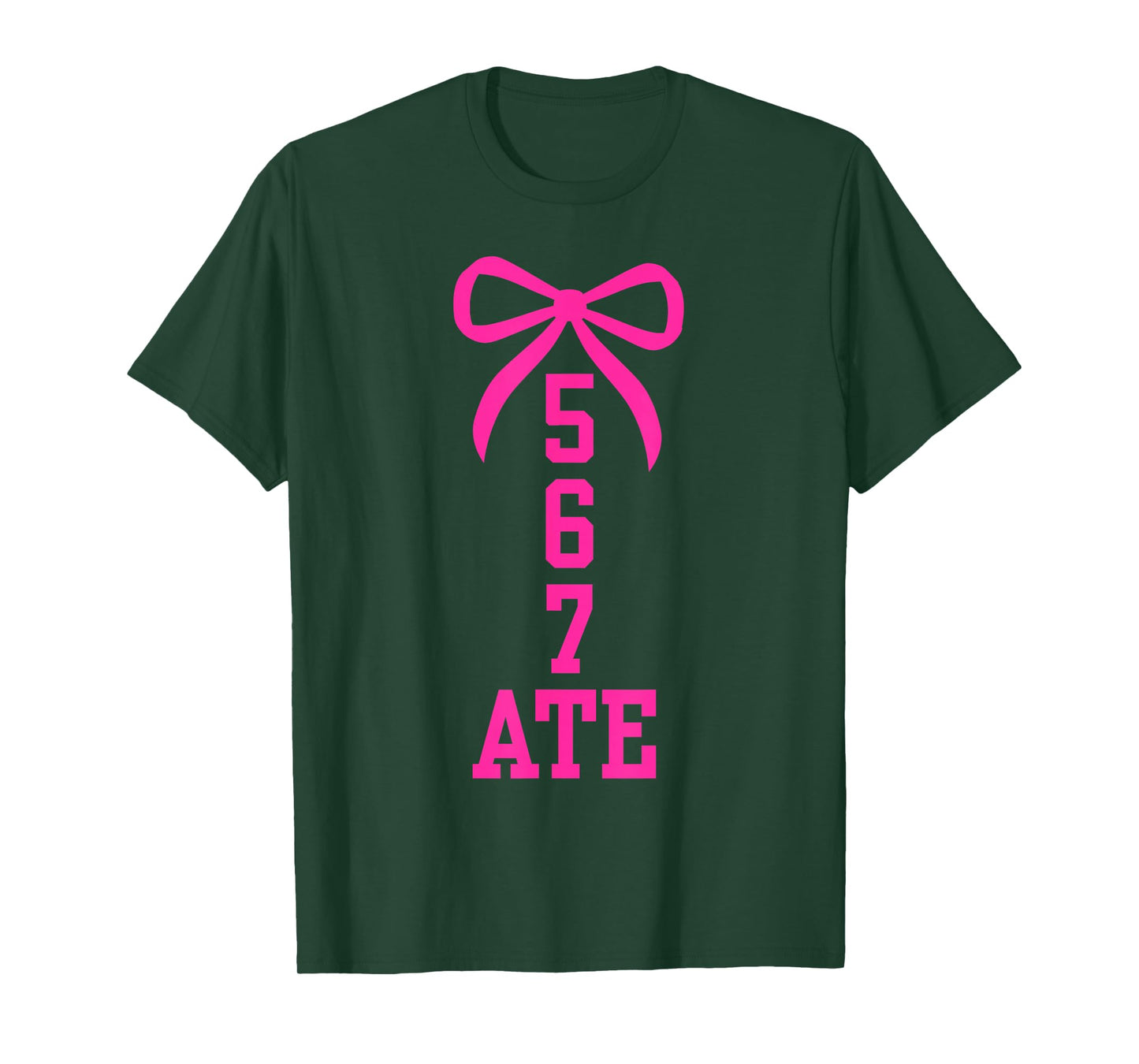 Five Six Seven Ate Cheer Dance Coquette Bow Pink Cheerleader T-Shirt