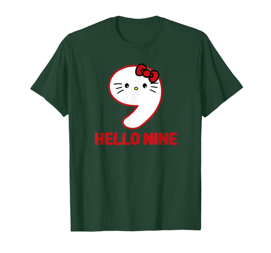 Happy Birthday Kitty, Cute Hello Nine Bday 9th Kawaii Gift T-Shirt