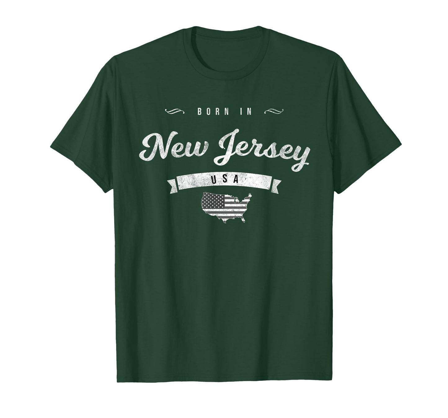 Born in New Jersey NJ Retro Vintage USA Map Flag T-Shirt