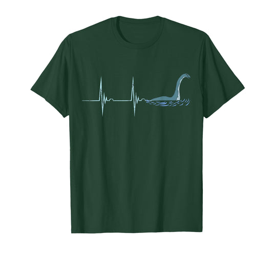 Nessie Loch Ness Heartbeat EKG Pulseline Sea Monster T-Shirt