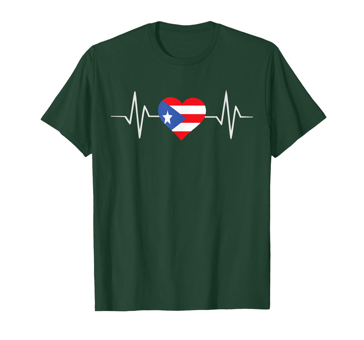 Puerto Rico Map Heartbeat Flag Puerto Rican Taino Boricua PR T-Shirt
