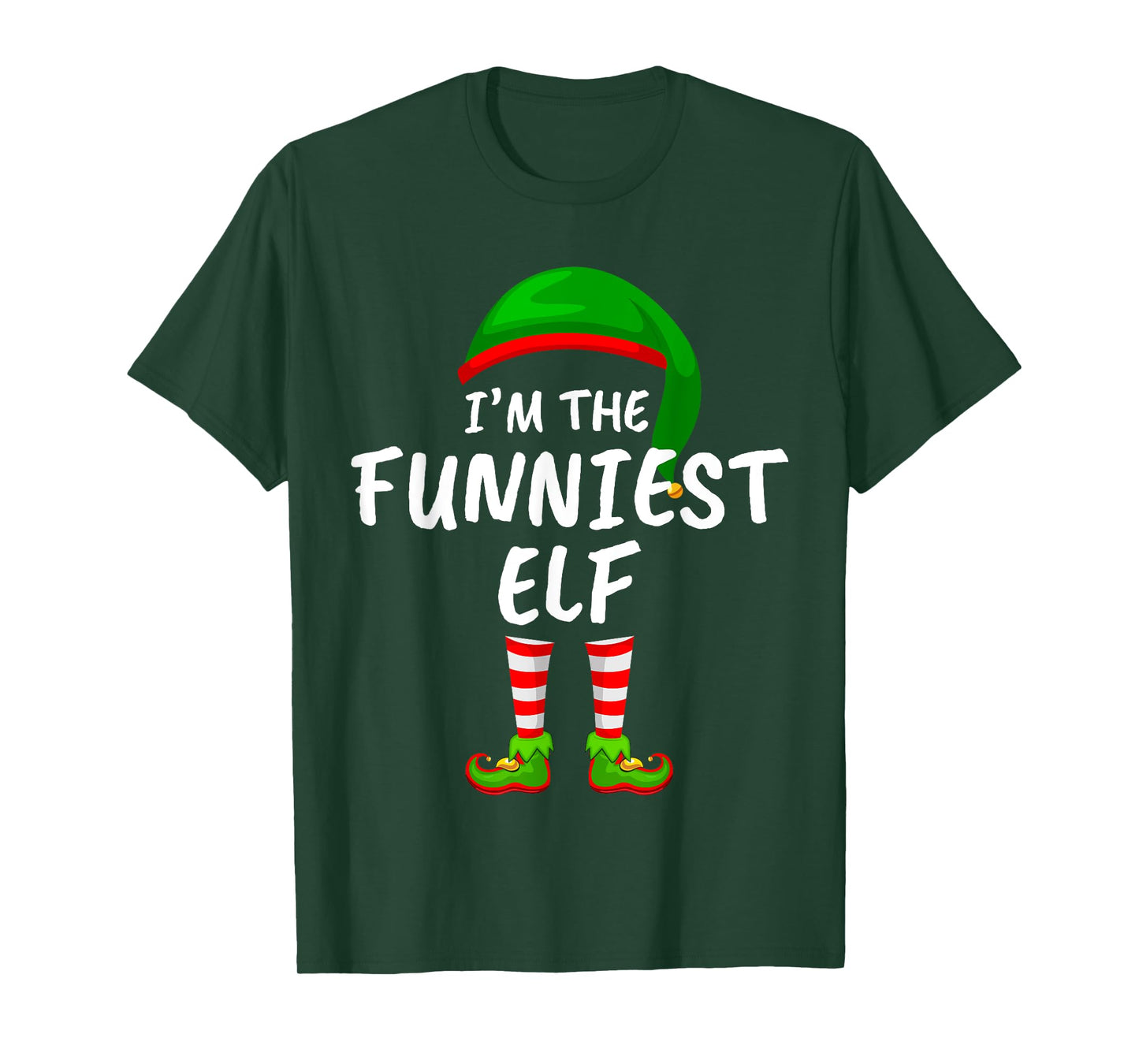 Matching Family Funny I'm The Funniest Elf Christmas T-Shirt