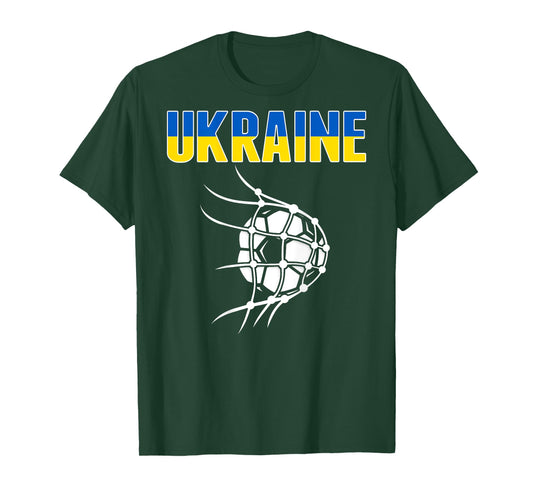 Ukraine Soccer Fans Jersey - Ukrainian Flag Football In Net T-Shirt