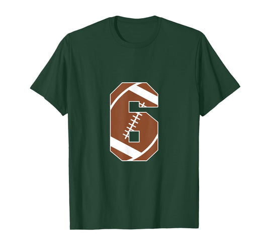 6th Birthday Kids Football Birthday Party 6 Years Old Boys T-Shirt