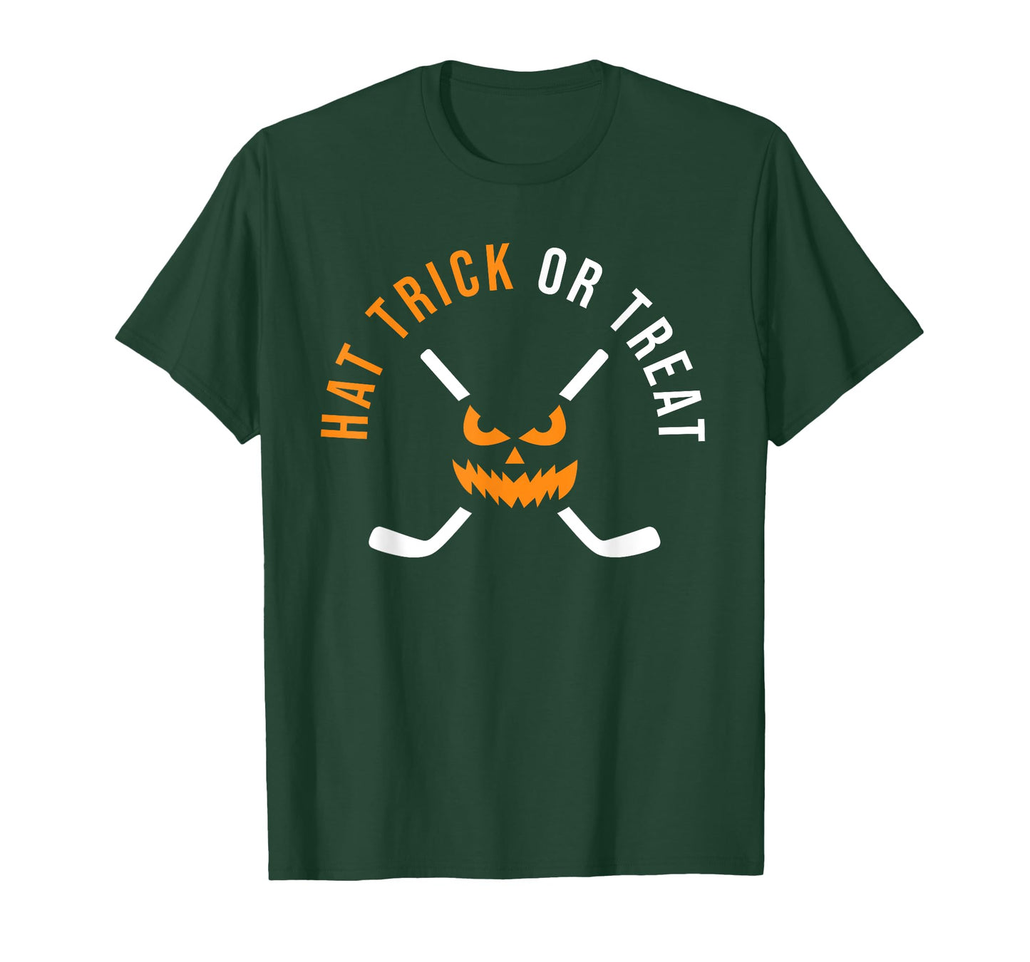 Halloween Hockey Hat Trick Or Treat Ice Hockey Player T-Shirt