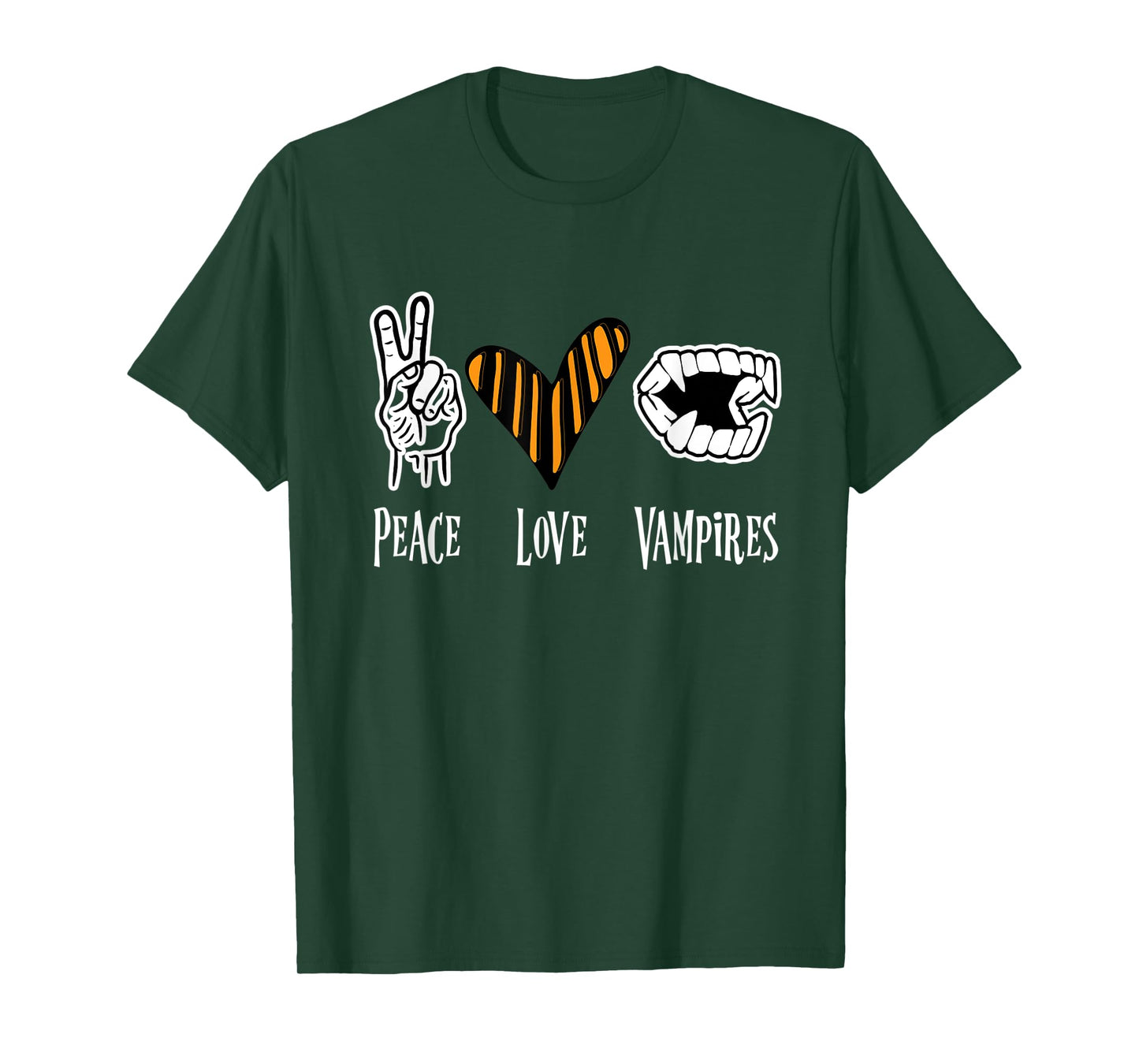 Halloween Vampire Outfit Men Women Kids Peace Love Vampire T-Shirt