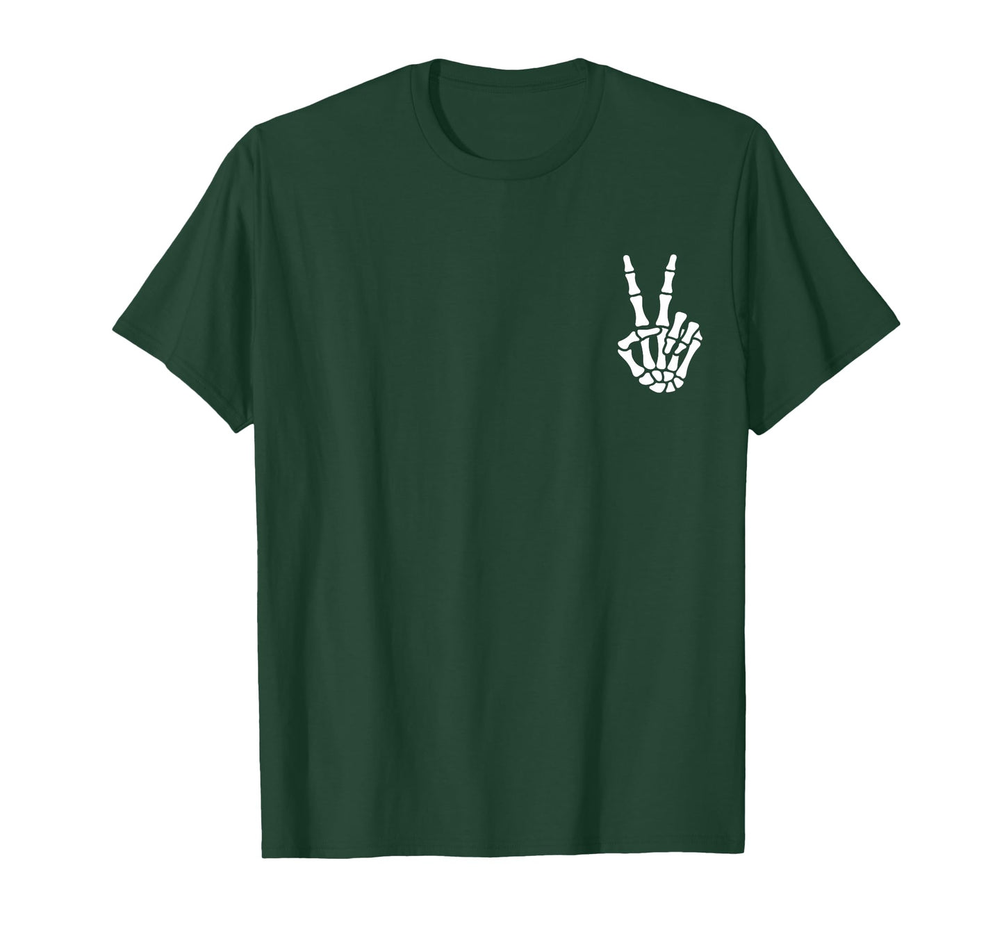 Skeleton Hand Peace Sign Bone Halloween Pocket Skeleton T-Shirt