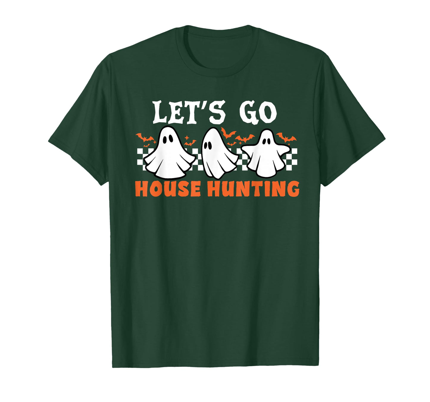 Retro Let's Go House Hunting Ghost Real Estate Halloween T-Shirt